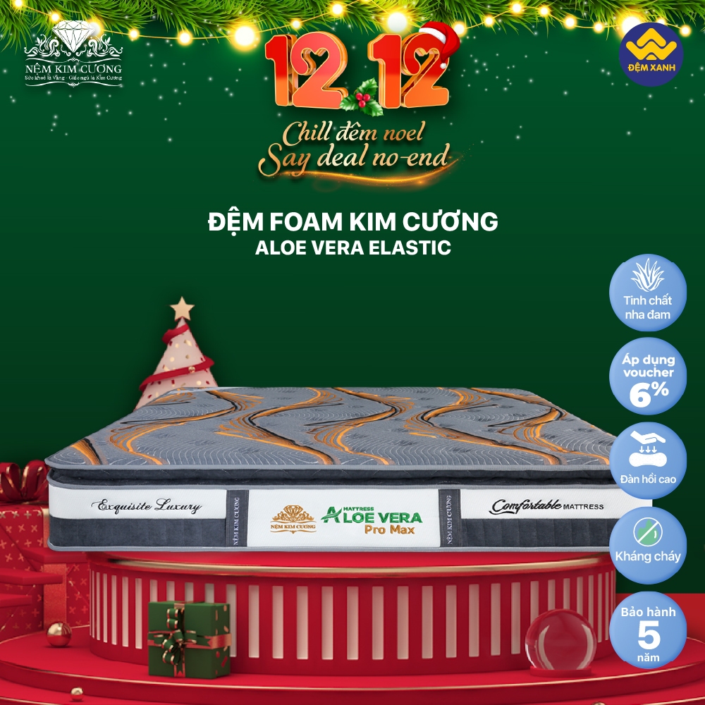 Đệm Foam Kim Cương Aloe Vera Elastic