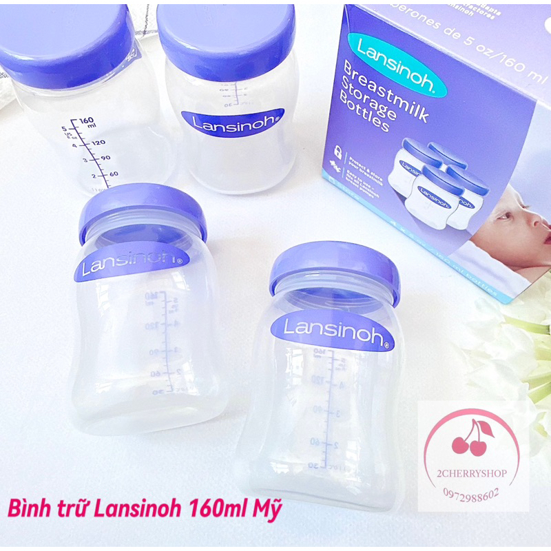 Bình trữ sữa Lansinoh- Set 4 bình 160ml