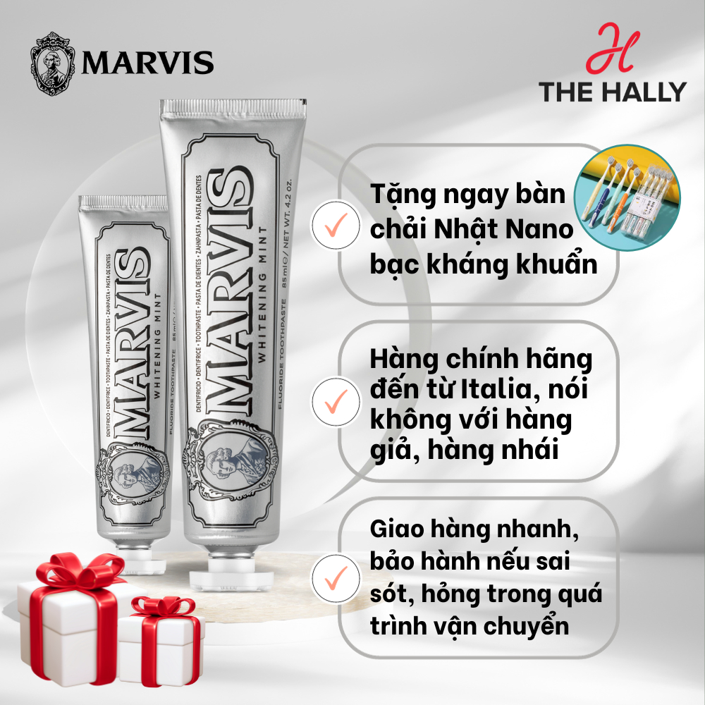 Kem Đánh Răng MARVIS Whitening Mint 85ML - The Hally Shop
