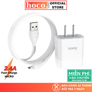 Bộ sạc nhanh Micro Hoco hỗ trợ sạc 2.1A dành cho các dòng điện thoại Android sử dụng cổng Micro