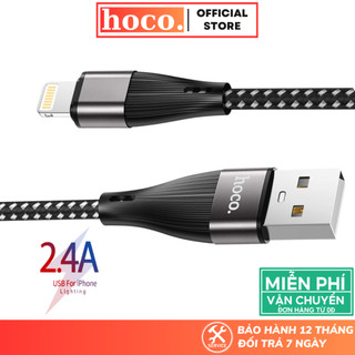 Dây sạc nhanh HOCO cáp bọc dù siêu bền dài 1M hỗ trợ truyền dữ liệu cho dòng ip7 8p xsm 11 12 promax