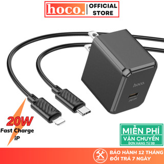 Bộ sạc nhanh 20W Hoco Củ sạc có công nghệ chống quá tải nhiệt siêu bền cho iP 11 13 12 14 Pro max