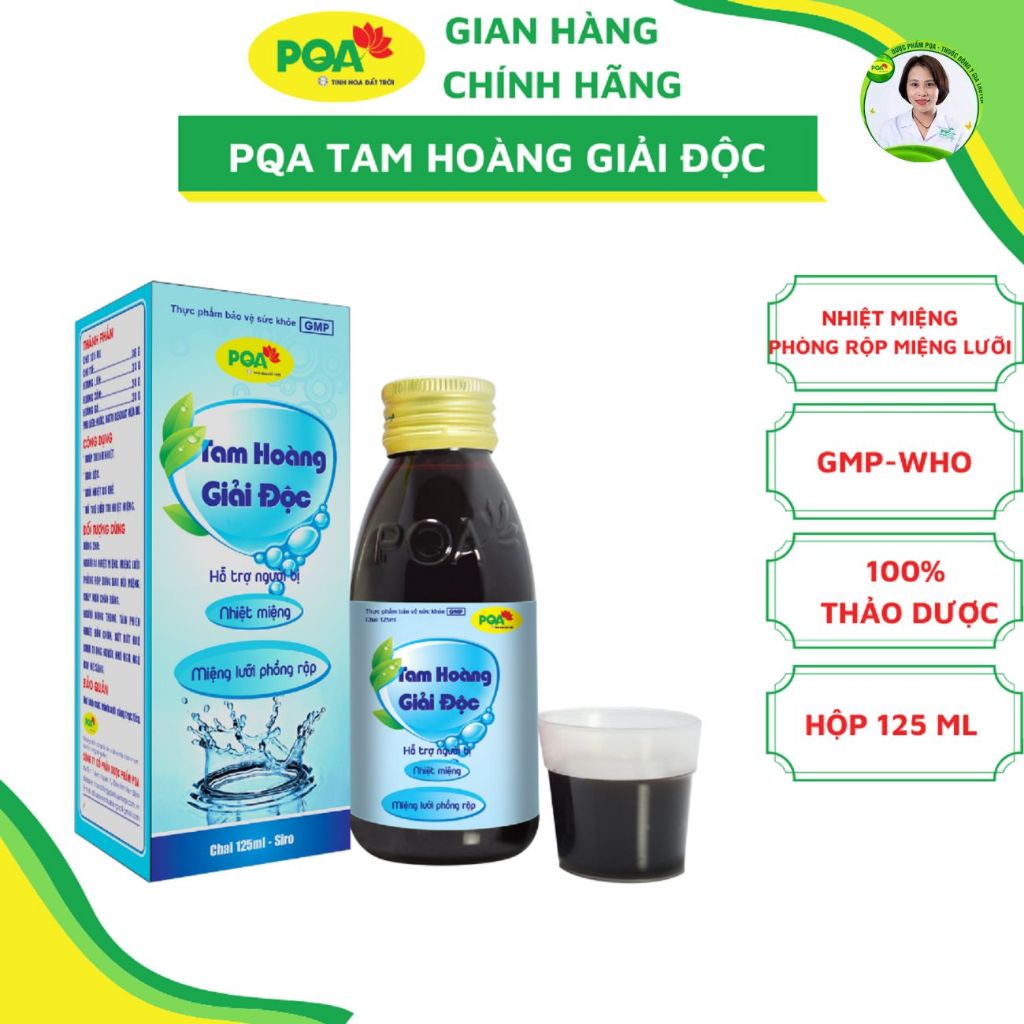 PQA Tam Hoàng Giải Độc, Dùng Cho Người Hay Bị Nhiệt Miệng, Phồng Rộp Miệng Lưỡi, Nóng Trong Người