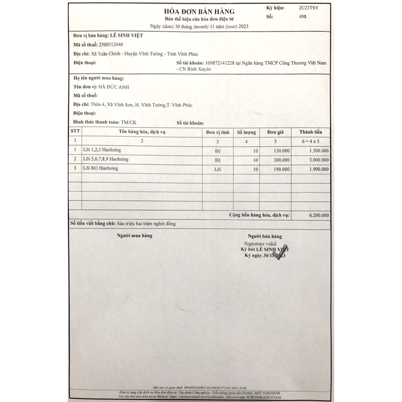 Màng ro số 4 Hoahsing Đài Loan chính hãng- máy lọc nước