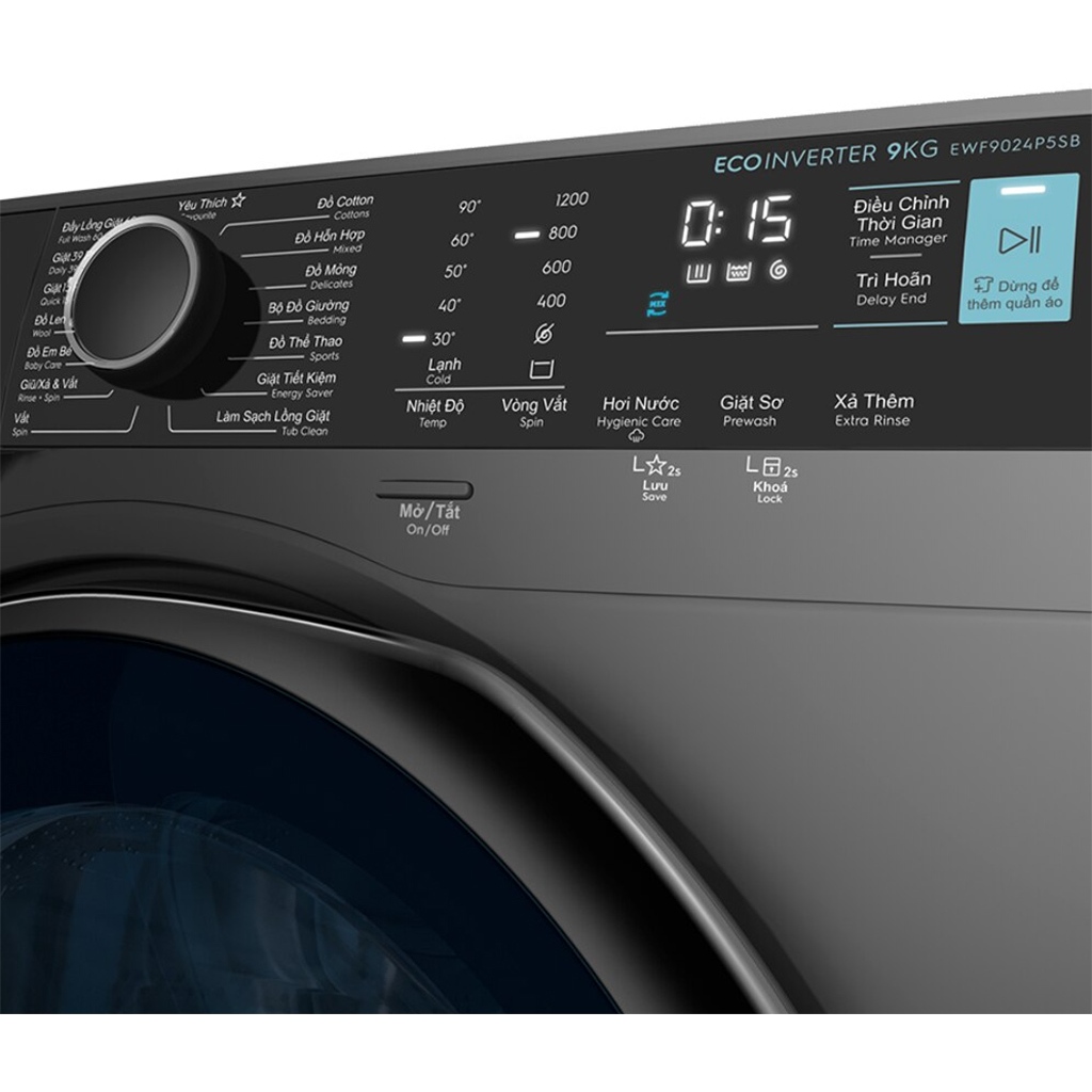 Máy giặt Electrolux Inverter 9kg EWF9024P5SB - Hàng chính hãng