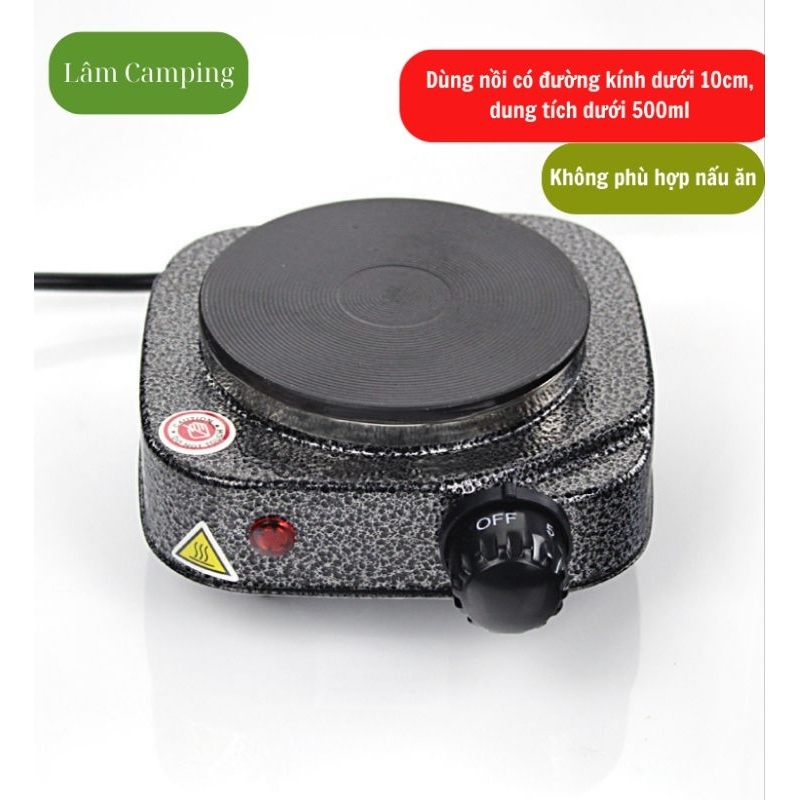 Bếp điện mini 500w đun mọi loại nồi, đồ pha cà phê, pha trà, hơ lá trầu, cafe.. công suất nhỏ KHÔNG phù hợp nấu ăn
