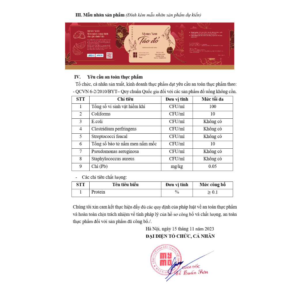 MYMO NEST Yến sào chưng Táo đỏ