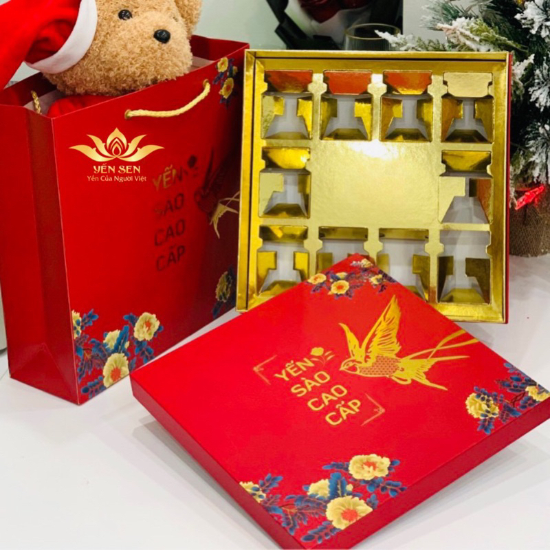 HỘP QUÀ ĐỰNG 100gr Yến/10 hủ Yến sang trọng