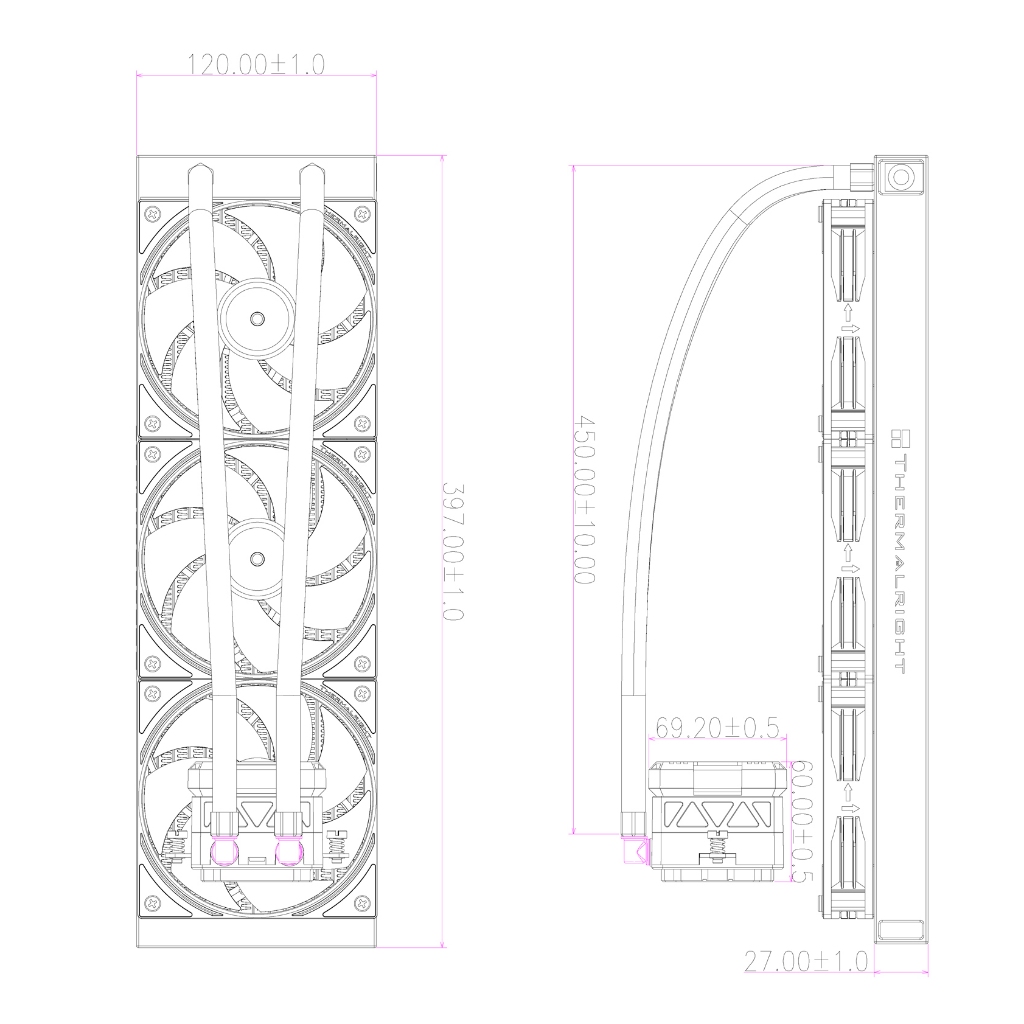 TẢN NHIỆT NƯỚC AIO THERMALRIGHT FROZEN WARFRAME 360 BLACK ARGB