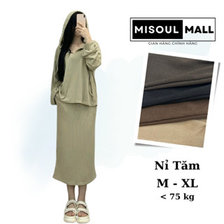  Set bộ nỉ mỏng áo hoodie kết hợp với chân váy dáng dài co dãn mềm mịn MiSoul Mall- 219 