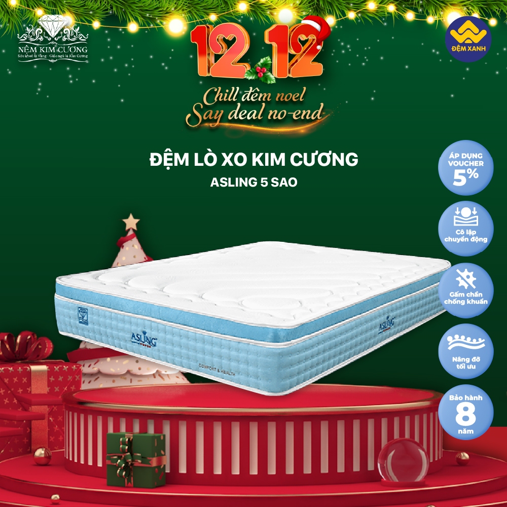 Đệm lò xo Kim Cương AsLing 5 sao