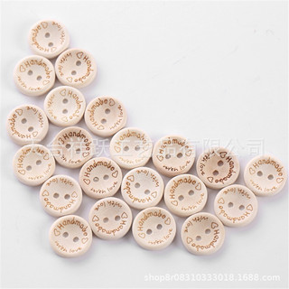 [Túi 5 cái] Cúc Gỗ Handmade With Love - cúc gỗ trang trí, phụ kiện làm đồ handmade