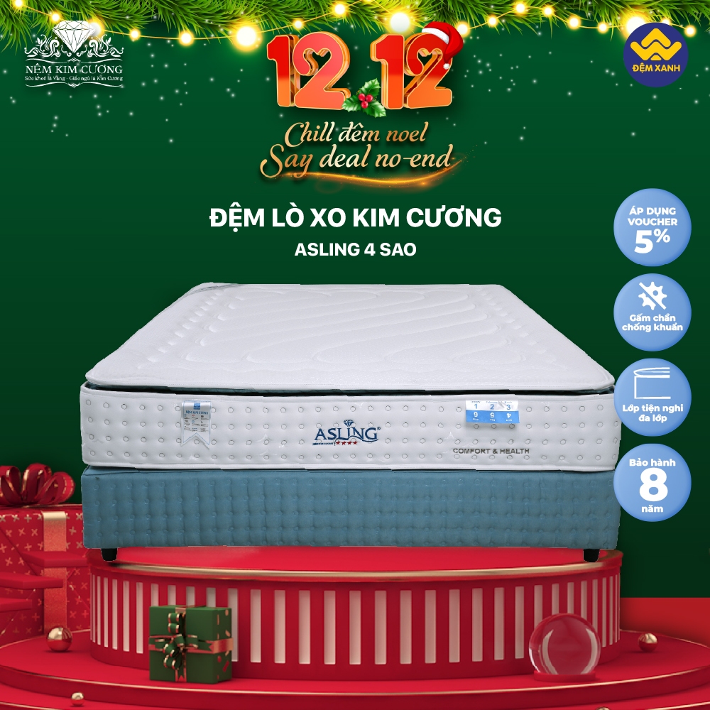Đệm lò xo Kim Cương AsLing 4 sao