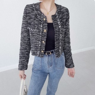CASON - Khoác tweed cropped