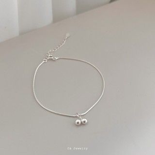  Vòng tay nữ lắc tay nữ bạc s925 chùm quả chery phong cách Hàn Quốc Cá jewelry LTB256 