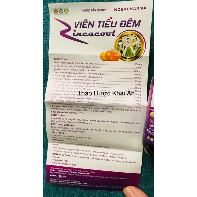 Viên tiểu đêm Zincacool