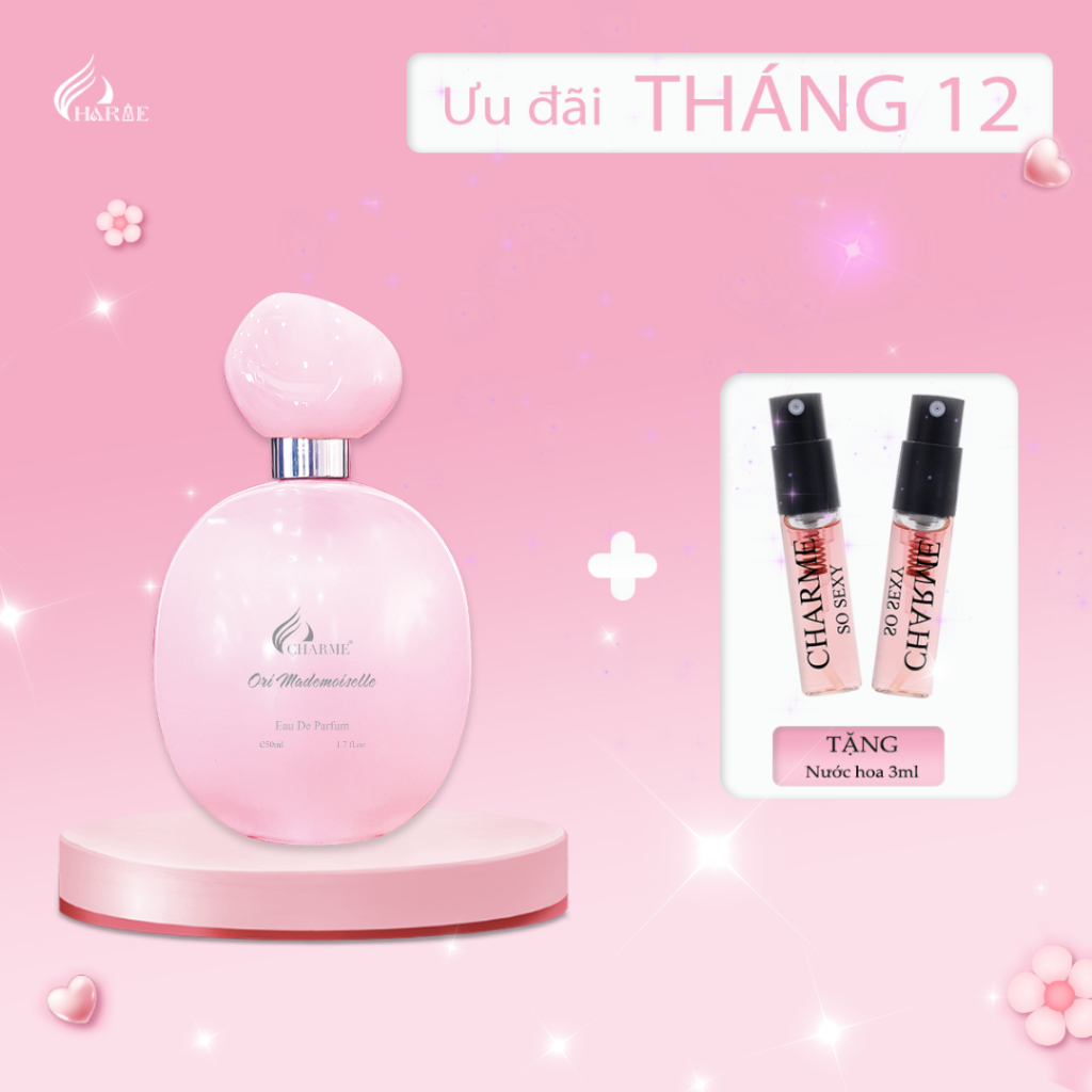 Nước hoa nữ lưu hương lâu Charme Ori Mademoiselle, tỏa hương xa, mùi hương quyến rũ, sang trọng chai 50ml