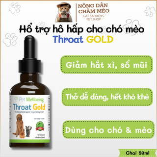 Dung dịch hổ trợ hô hấp cho chó mèo Pet Wellbeing - Throat Gold - Thành phần thảo dược an toàn, giảm sổ mũi, thở khò khè