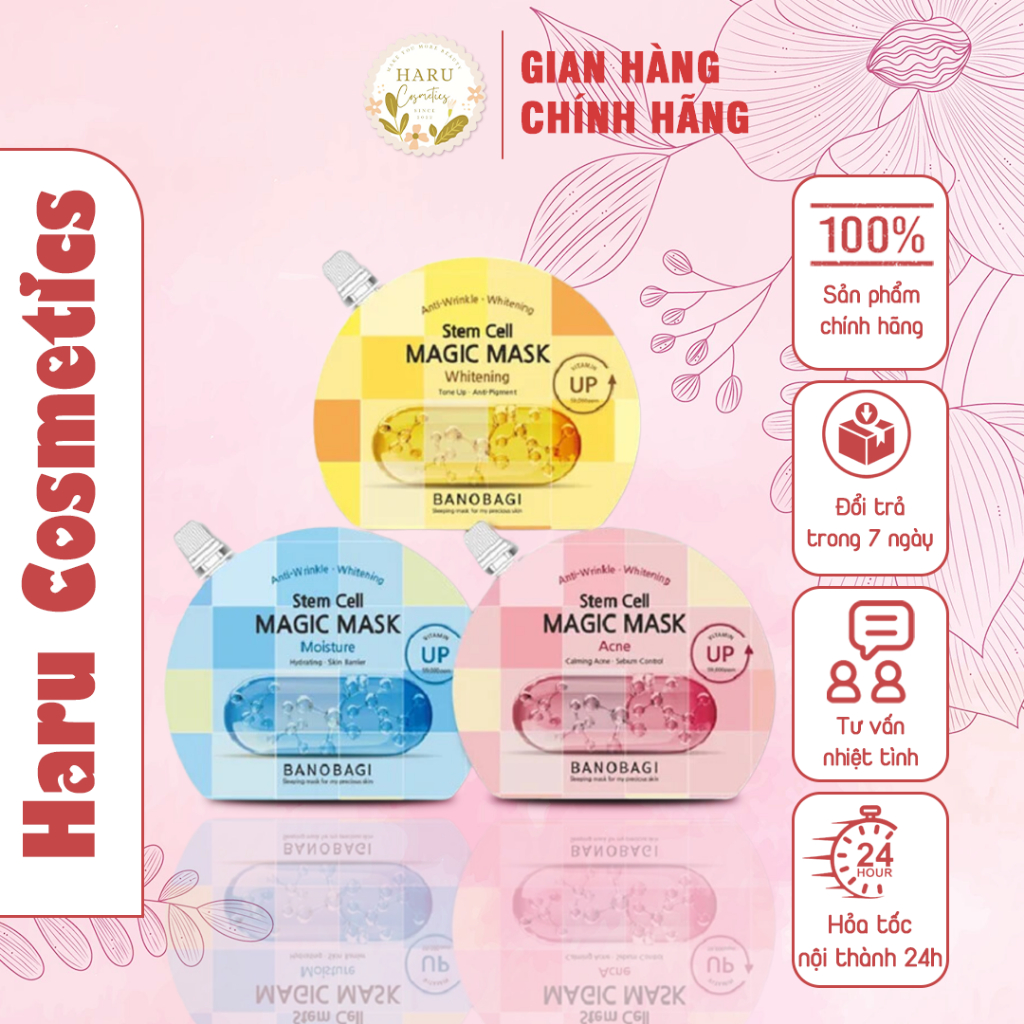 Mặt Nạ Ngủ BANOBAGI Stem Cell Magic Mask Haru Cosmetics Dưỡng Ẩm, Thu Nhỏ Lỗ Chân Lông Và Cải Thiện 