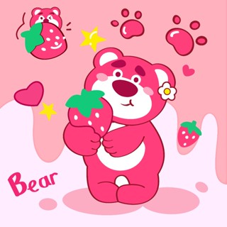 Decal gấu dâu (DT 4) dán tường trang trí phòng ngủ trẻ em, dán tủ quần áo họa tiết cute dễ thương  Shop Huệ Decor