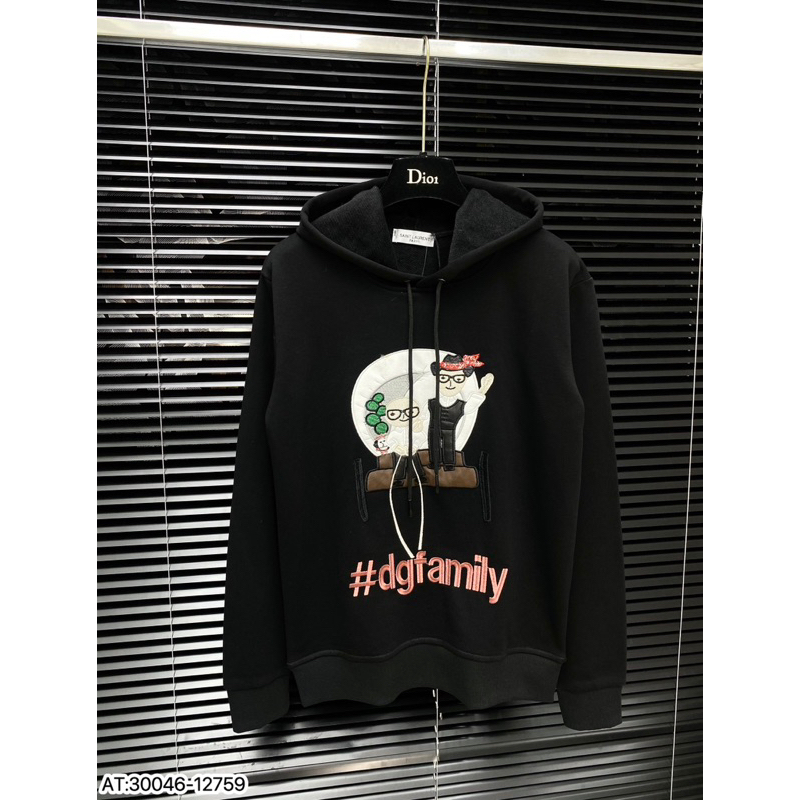 Áo hoodie thêu dolce family cao bồi,áo nỉ hoodie thêu hình cao bồi dolce family 3D chữ nổi