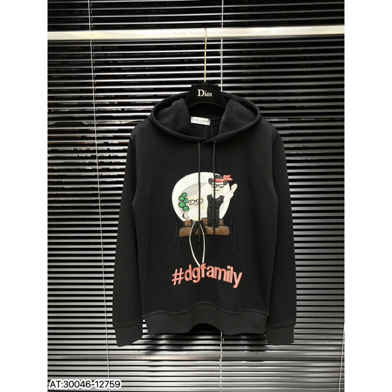 Áo hoodie thêu dolce family cao bồi,áo nỉ hoodie thêu hình cao bồi dolce family 3D chữ nổi
