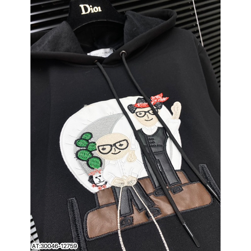 Áo hoodie thêu dolce family cao bồi,áo nỉ hoodie thêu hình cao bồi dolce family 3D chữ nổi