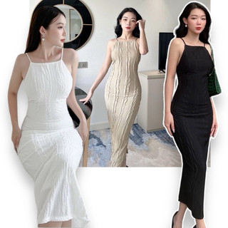 Đầm body dài cổ yếm ( Quận Tân Phú,Hoả tốc HCM,hình thật 100% )