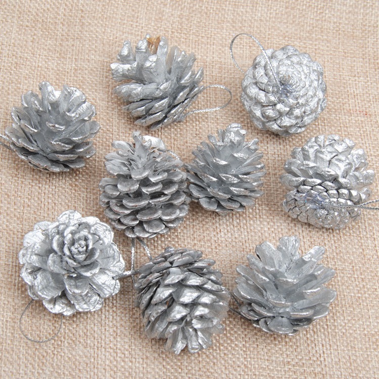 Combo 9 Quả Thông Trang Trí Noel 4cm