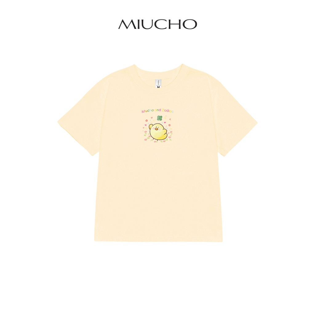 Áo baby tee 12 con giáp tuổi Dậu ( tuổi gà) ABD404 Miucho cotton cổ tròn in graphic