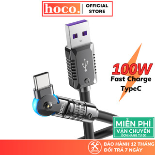 Dây sạc nhanh Type C 100W Hoco Cáp Silicon siêu bền chống quá tải nhiệt cho dòng android Samsung xiaomi