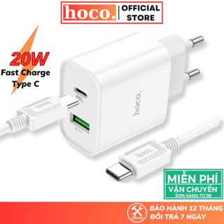 Combo Bộ sạc nhanh Type C Hoco Củ sạc chống quá tải nhiệt hỗ trợ Qc 3.0 cho nhiều thiết bị smartphone