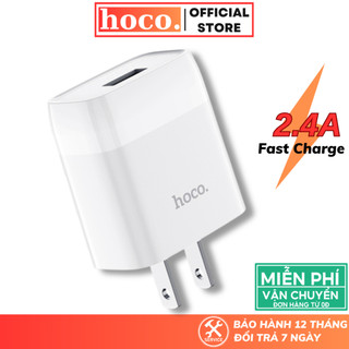 Củ sạc nhanh Hoco cốc đầu ra USB chất liệu PC chống cháy hỗ trợ sạc 2.1A cho dòng điện thoại lP Android