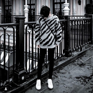 Áo len freesize nam nữ sọc vằn unisex phong cách Hàn Quốc Áo Sweater dệt kim form dáng rộng dài tay unisex Ulzzang