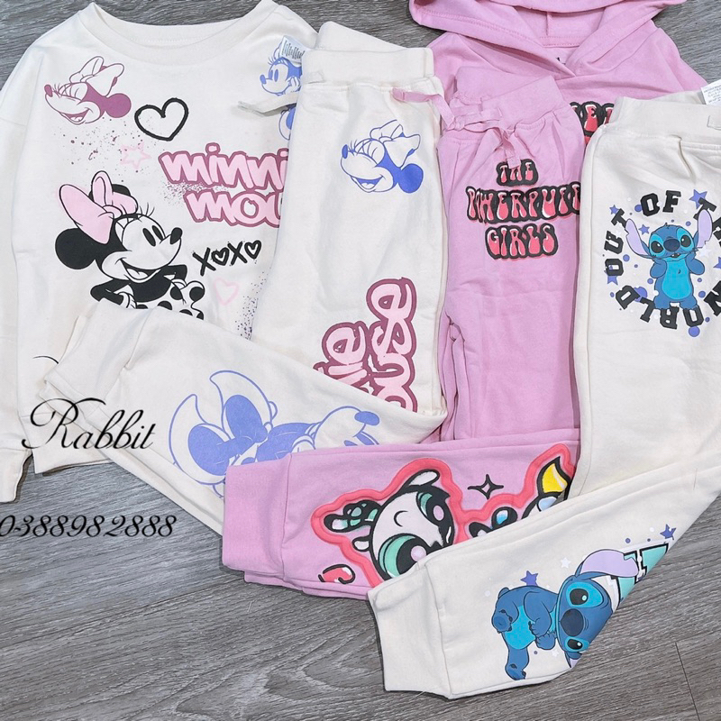 Bộ nỉ lót bông mỏng Disney - HÀNG SALE KHÔNG ĐỔI TRẢ