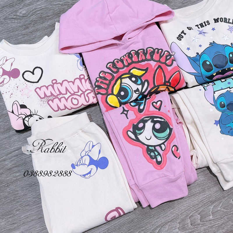 Bộ nỉ lót bông mỏng Disney - HÀNG SALE KHÔNG ĐỔI TRẢ