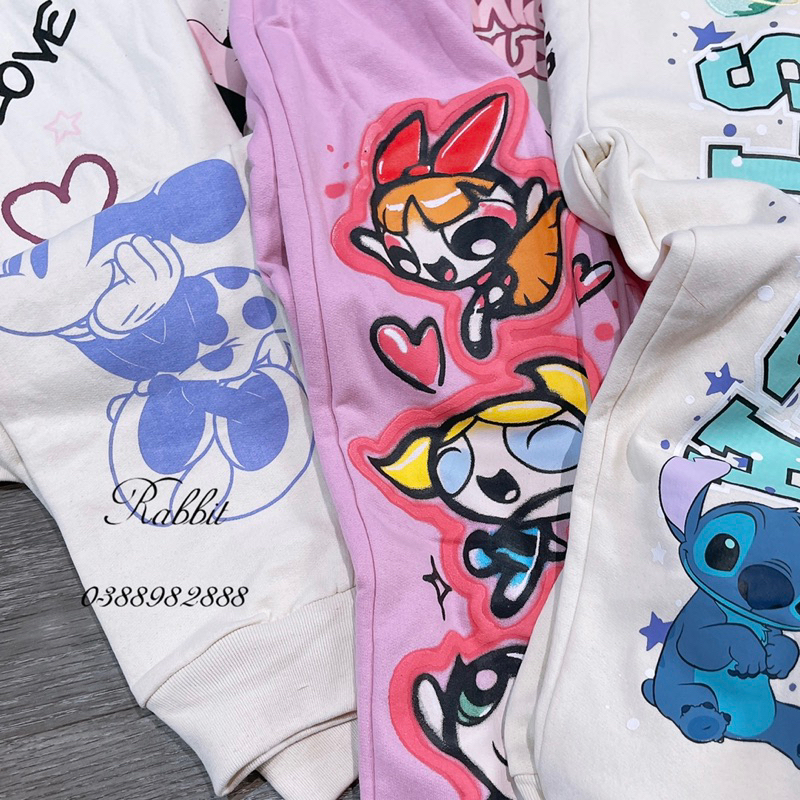 Bộ nỉ lót bông mỏng Disney - HÀNG SALE KHÔNG ĐỔI TRẢ