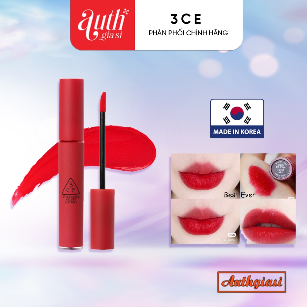 Son kem 3CE Velvet Lip Tint Best Ever màu Đỏ thuần