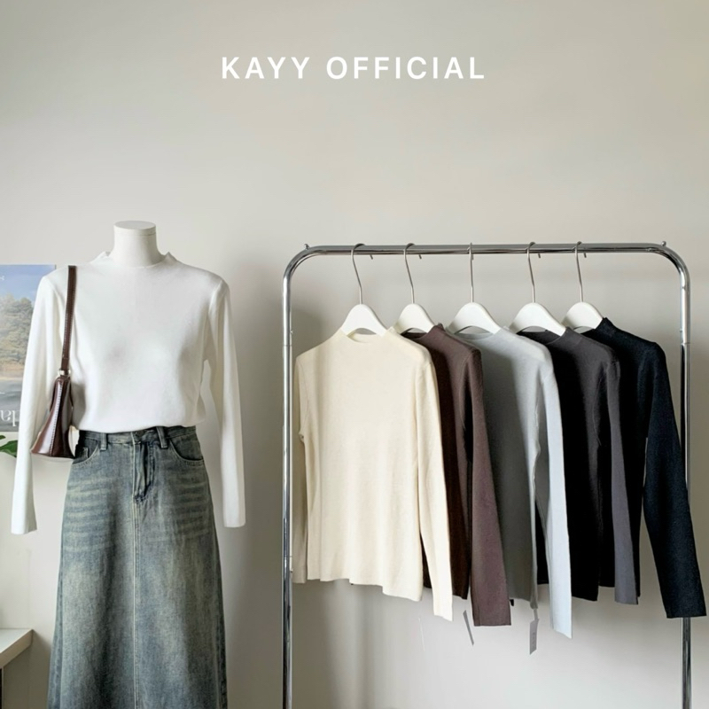 KAYY. Áo len mỏng cổ 3p _ A9960
