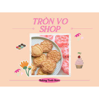 Bộ 8 khuôn nhấn cookies Muôn Hoa