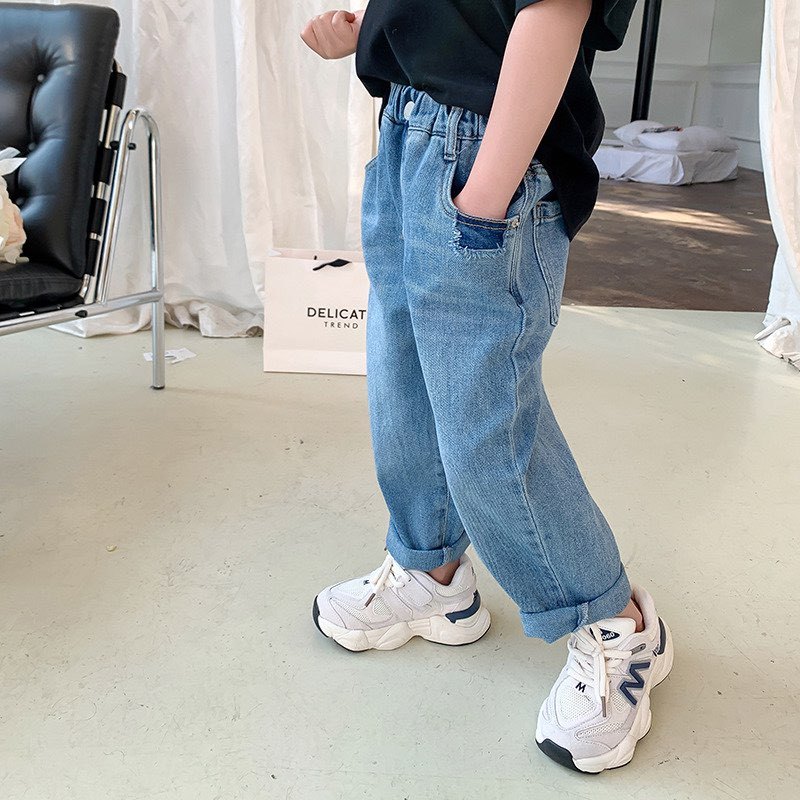 JEAN MỀM CO GIÃN BÉ TRAI BÉ GÁI THÊU ĐẮP TÚI GẤU