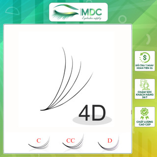 Mi fan sẵn 4d C - CC - D : MDC LASHES siêu đen mềm,( 1000 FAN )( SỈ KEO - DỤNG CỤ NỐI MI )