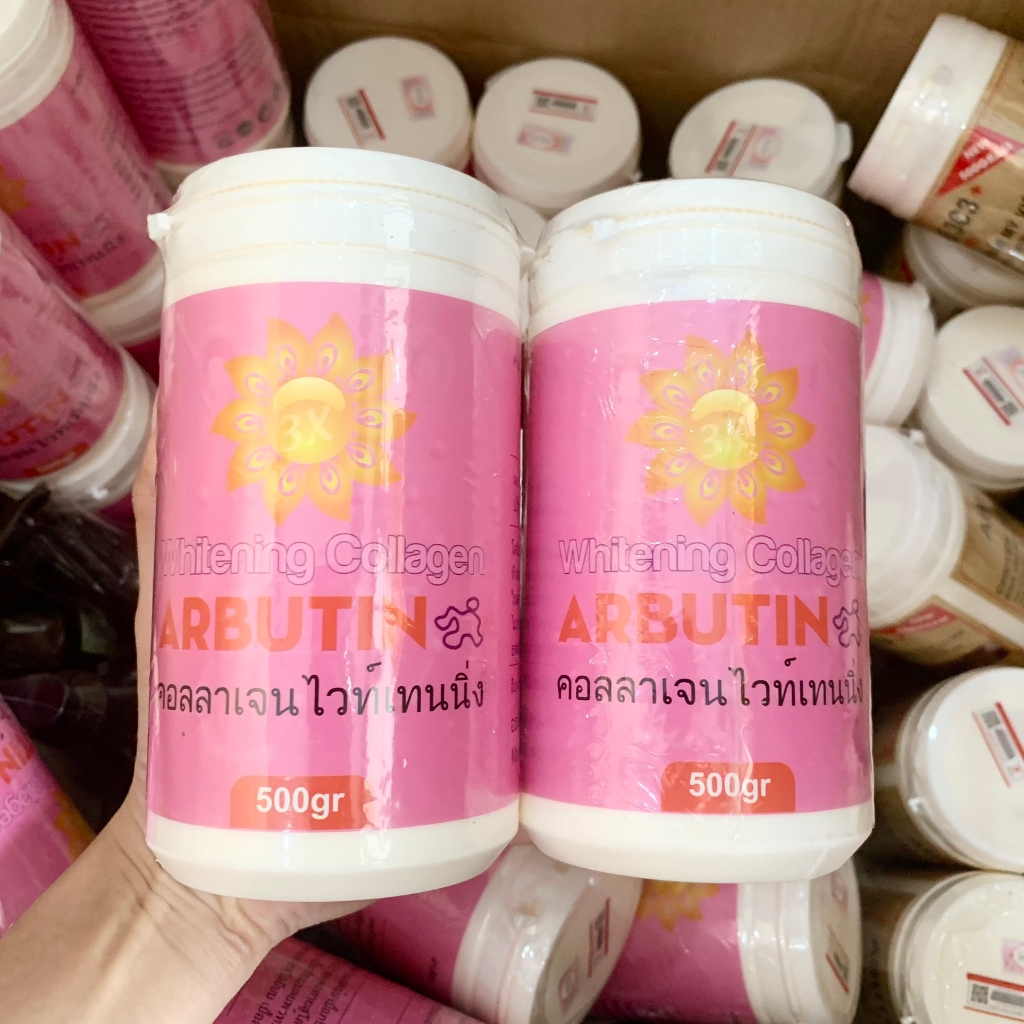 Kích Trắng Abutine Whitening Collagen Thái lan Hủ Hồng 500g