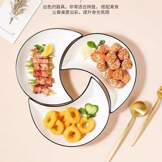 (SẴN) Đĩa sứ trắng viền đen men bóng - Sứ trắng không chì cao cấp xuất khẩu - Sứ phong cách Bắc Âu