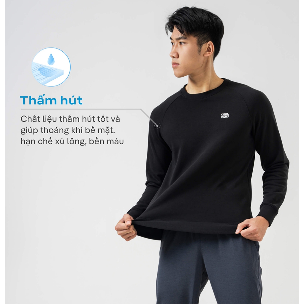 Áo Sweatshirt thể thao Active chống nhăn, giữ ấm tốt hạn chế xù lông - Thương hiệu Coolmate