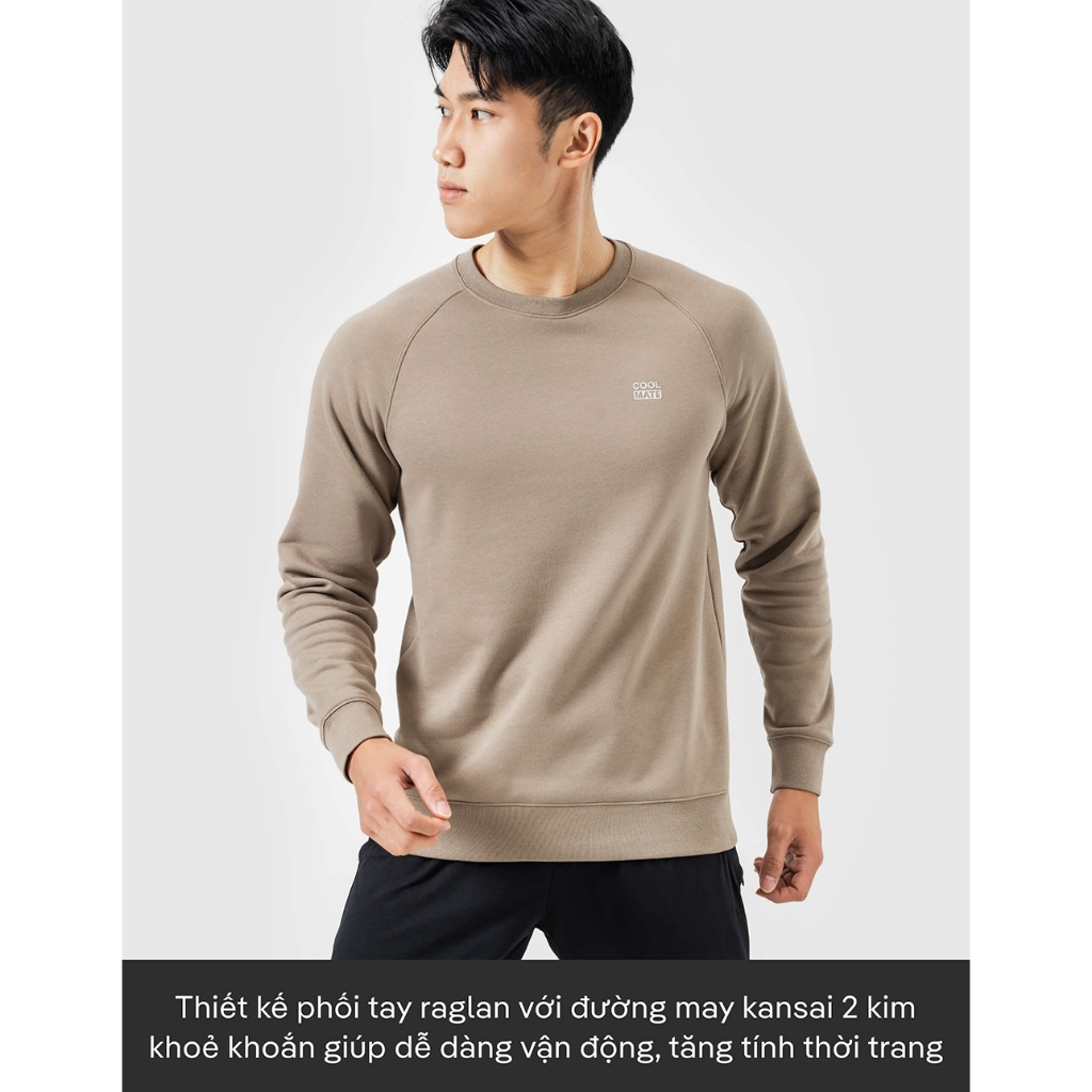 Áo Sweatshirt thể thao Active chống nhăn, giữ ấm tốt hạn chế xù lông - Thương hiệu Coolmate