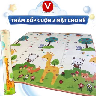 Thảm xốp trải sàn XPE 2 mặt phủ Silicone chống thấm tuyệt đối, chống ngã, cho bé tập bò