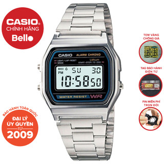 Đồng hồ Nam dây thép Casio A158WA-1 chính hãng bảo hành 1 năm Pin trọn đời