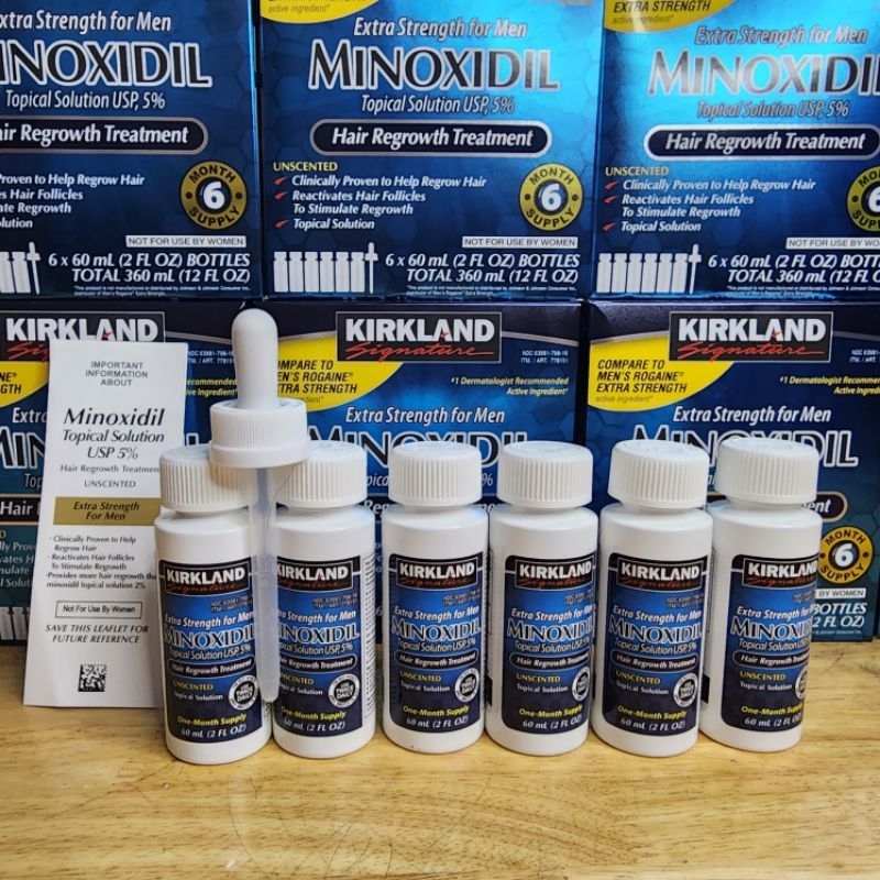 Mọc râu tóc Minoxidil 5% Kirkland hộp 6 lọ dạng dung dịch