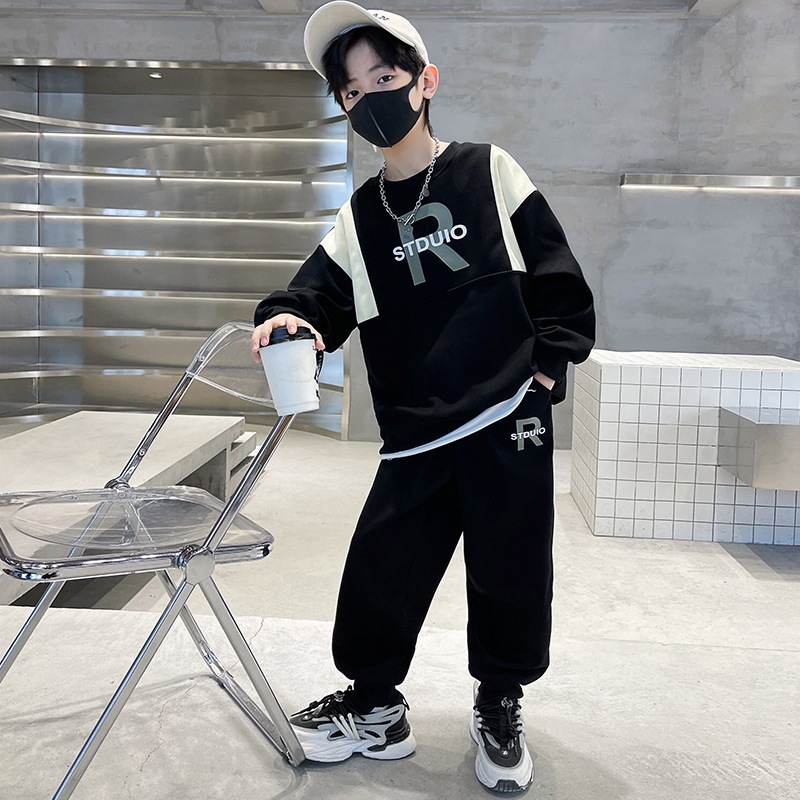 Bộ quần áo thu đông bé trai "CÁ MẬP!" 14-45kg. Bộ dài tay cho bé 4-14 tuổi. Vải da cá - Hàng may kỹ. STB25